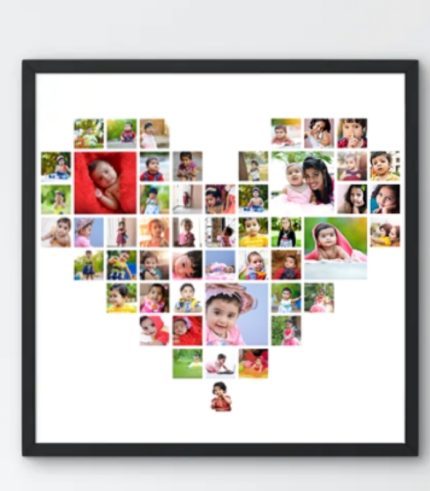 Personalized Heart Shape Collage Photo Frames