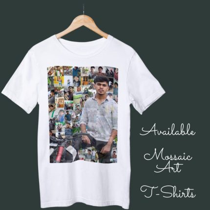 Personalized mossaic art / digital painting  white T-shirts
