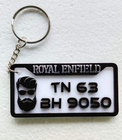 Personalized Acrylic Number Plate Key Chain