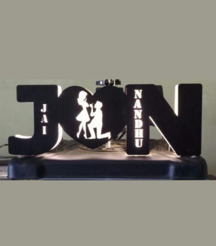 Personalized Wooden Double Letter Lamp