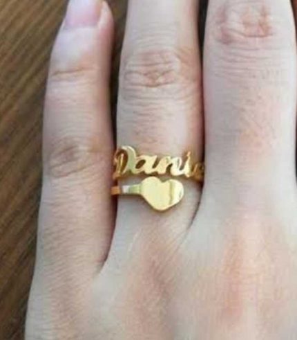 Personalized gold colour name rings 