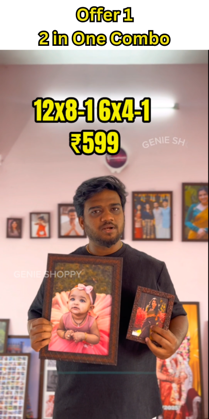 2 in 1 Combo Photo Frame – 12x8 + 6x4 | Personalized Gift Frame